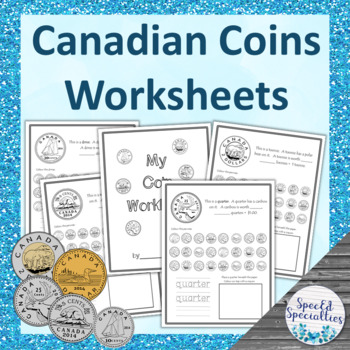 Preview of Canadian Coins - Names & Values Worksheets / Workbook