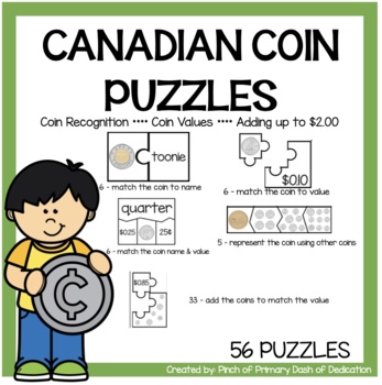 Canadian Coin Puzzles 5 different types TPT