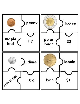 Canadian Coin Puzzles and Memory Game by David Taylor TpT