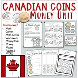 Canadian Coins | Money Unit | Math Center Games & Workshee