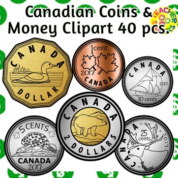 Preview of Canadian Coins and Money Clip Art Set Commercial and Personal Use