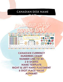 Preview of Canadian Desk Name Plate - Desk Name Tag