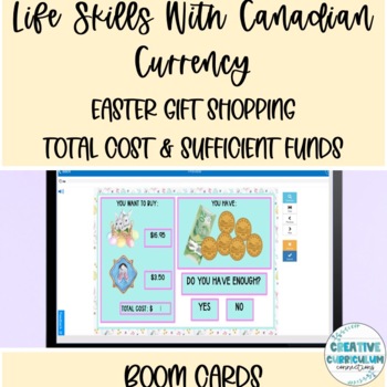 Preview of Canadian Easter Gift Shopping Total Cost and Sufficient Funds Boom Cards 2