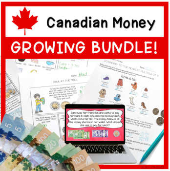 Preview of Canadian Money Worksheets and Games Growing Bundle