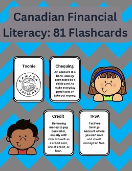 Preview of Canadian Financial Literacy Flashcards - Terms ALL Canadians Should Know