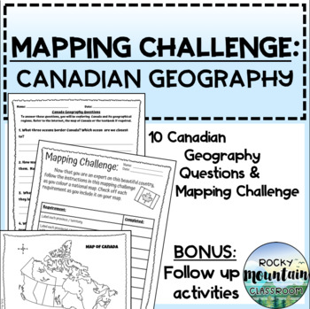 Preview of Canadian Geographic Regions Questions / Mapping Challenge