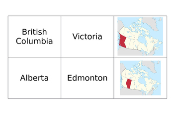 Preview of Canadian Geography Matching Game