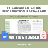 Canadian Cities Writing Activity Bundle - Information Para