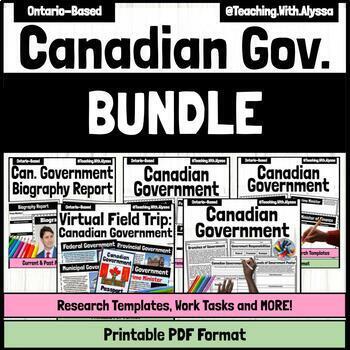 Preview of Canadian Government Activities Bundle | Activities Projects and More