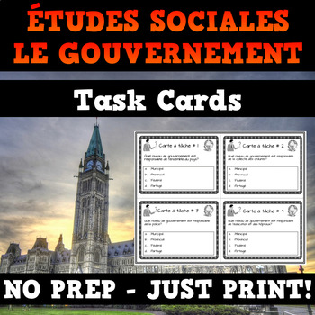 Preview of Canadian Government - French Task Cards