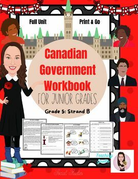 Preview of Canadian Government. Full Unit. Workbook. Grade 5 Social Studies.