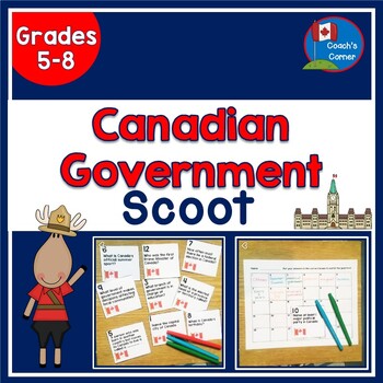 Preview of Canadian Government | Scoot Activity | Task Cards