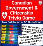 Canadian Government and Citizenship Trivia Game - Printable