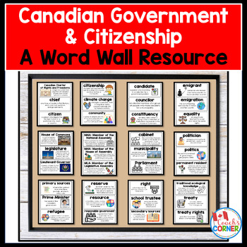 Preview of Canadian Government and Citizenship Word Wall