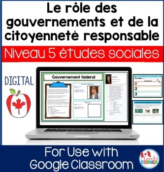 Preview of Canadian Government and Citizenship for Use with Google Slides  FRENCH VERSION