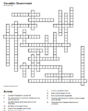 Canadian Government crossword for junior high and high school