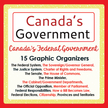 Preview of Canadian Government the Federal System 15 Graphic Organizers PRINT and EASEL