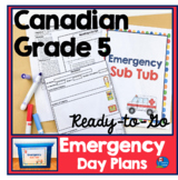 Canadian Grade 5 Emergency Supply Lesson Plans