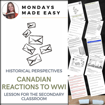 Preview of Canadian Historical Perspectives, Primary Source Analysis, Reactions to WWI