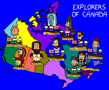 Preview of Canadian History Cartoon - Explorers Map of Canada