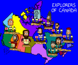 Canadian History Cartoon - Explorers Map of Canada