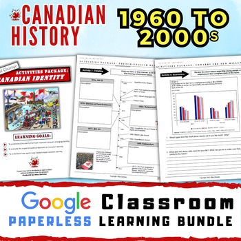 Preview of Canadian History Google Classroom- 1960s - 2000s, Culture, Identity, Sports, FLQ