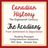 Canadian History ACADIANS: First Settlement to Deportation
