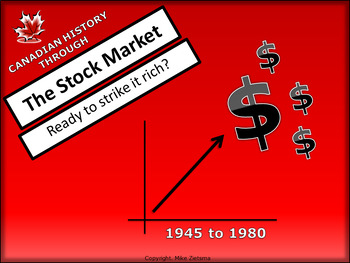 Preview of Canadian History 1945 to 1980 - Stock Market Game - Economics, Events, + Review