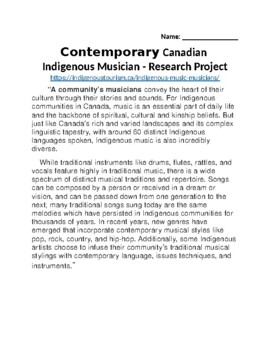 Preview of Canadian Indigenous Musician Research Project / Contemporary 5 6 7 8 9 10 11 12