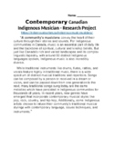 Canadian Indigenous Musician Research Project / Contempora