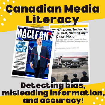 Preview of Canadian Media Literacy Unit: Canadian/Indigenous news stories analyzed EFP/NBE