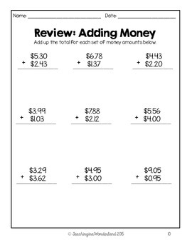 grade 4 canadian money activity packet by teachinginawonderland