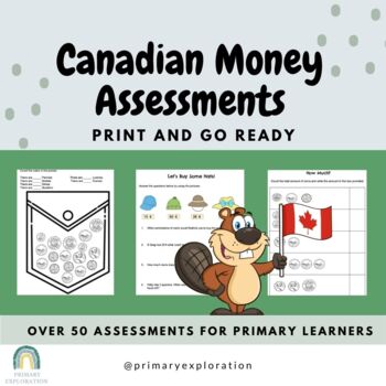 Preview of Canadian Money Assessments for Primary Learners + Canadian Coin Anchor Charts