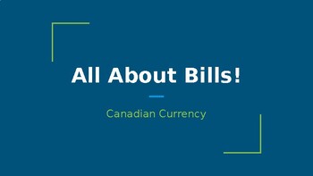 Preview of Canadian Money - Bills