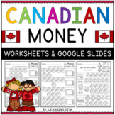 Canadian Money Coins Counting Worksheets Google Slides™ Fi