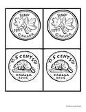 Canadian Money Coins Matching Game Activity Flashcards