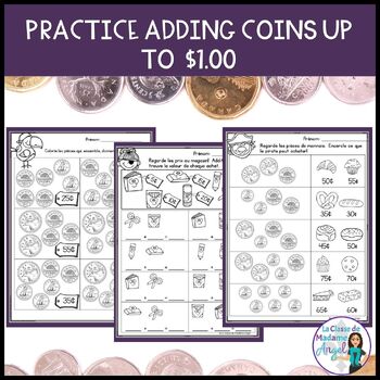 canadian money coins math printables in french les pieces de monnaie