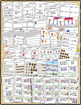 canadian money counting bills and coins and making change tpt