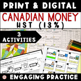 Canadian Money HST Printable Worksheet & Digital Activity 