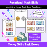 Canadian Money Identification Task Box Circle Cards for Sp