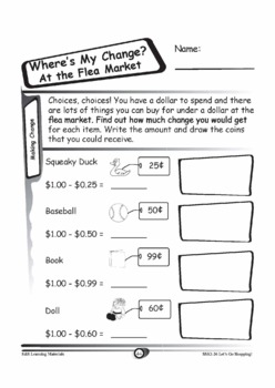 canadian money making change grades k 3 worksheets by on the mark press