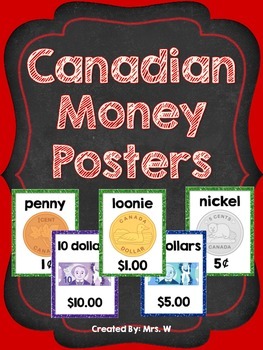 Preview of Canadian Money Posters (Coins and Bills)