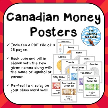 Preview of Canadian Money Posters & Word Wall Bundle