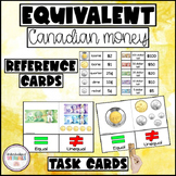 Canadian Money TASK CARDS - Equal and Unequal Sums of Mone