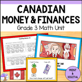 Canadian Money Unit Financial Literacy - Grade 3 Math (Ontario)