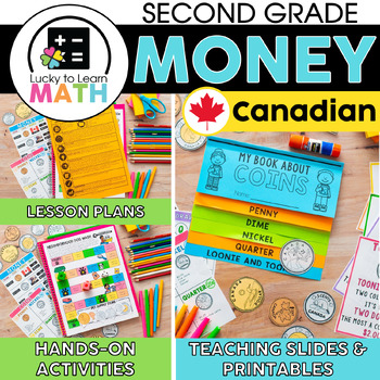 Preview of Canadian Money Unit - with Worksheets, Lessons, Games, and more