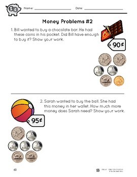 canadian money word problems grades 1 2 by on the mark press tpt