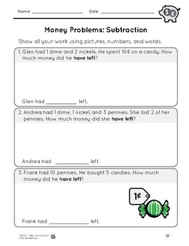 canadian money word problems grades 1 2 by on the mark press tpt