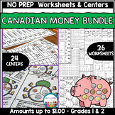 Canadian Money Worksheets & Canadian Coin Games Bundle