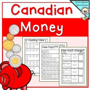 Preview of Canadian Money Worksheets / Printables, Dollars, Cents, Addition, Subtraction